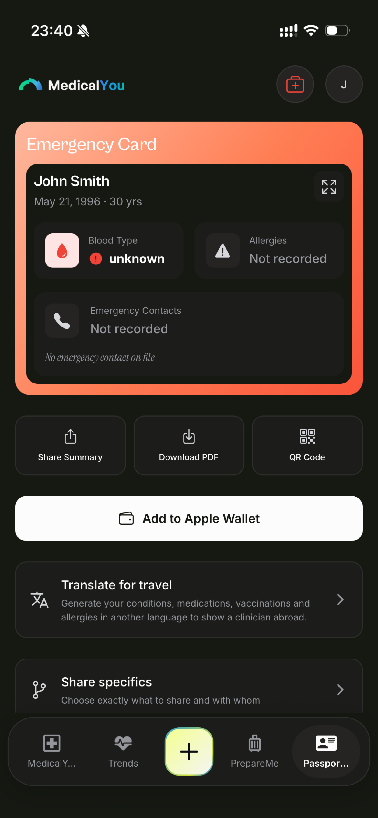 MedicalYou medical passport and emergency card
